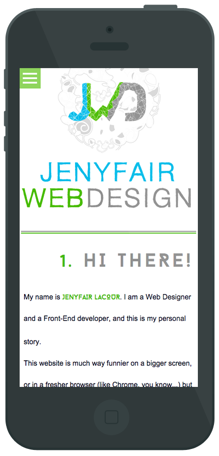 projet Jenyfair WebDesign - JQuery Parallax- Ecran mobile