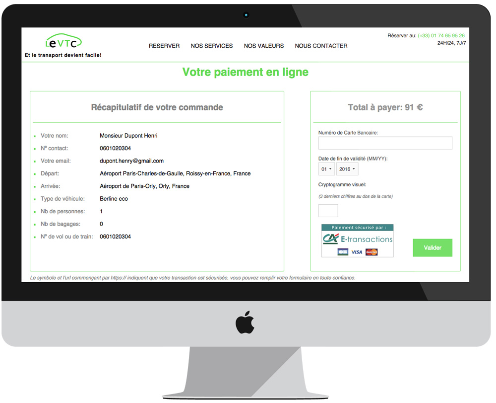 projet leVTC - PHP Foundation - VTC - Grand écran 