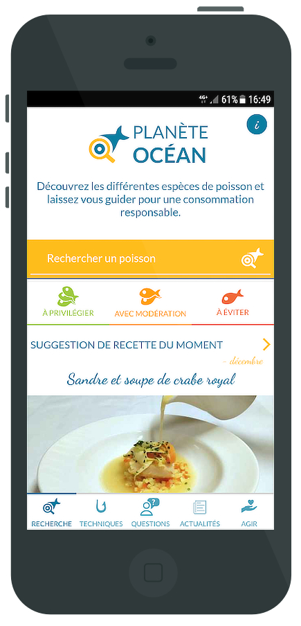proyecto Planète Océan - Aplicación móvil Android / IOS