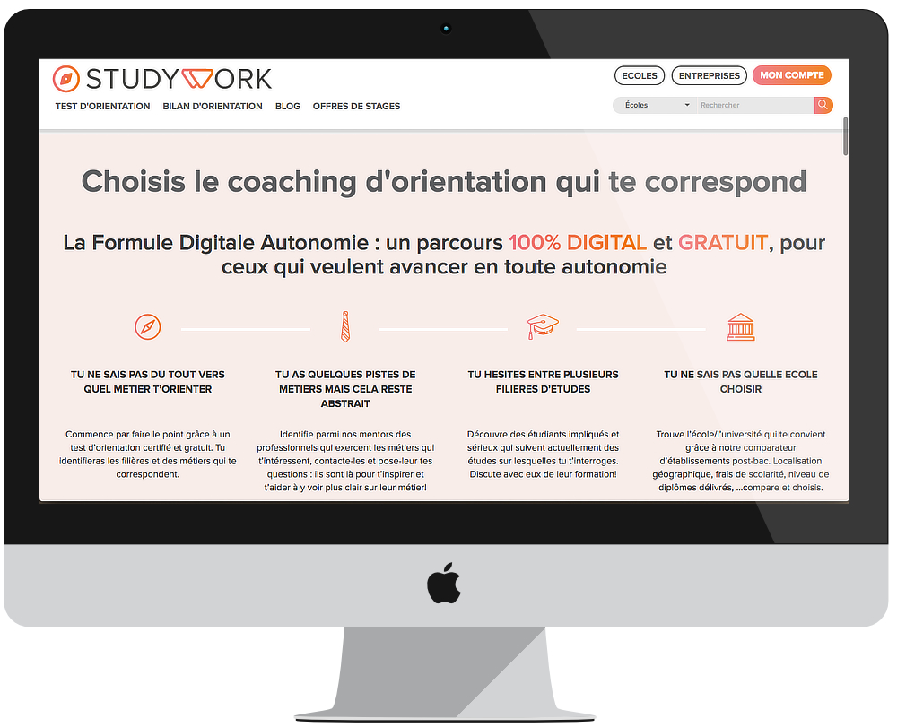 projet Studywork - Bootstrap Symfony - Grand écran