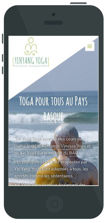 projeto YinYang Yoga País Basco - Wordpress - Ecran mobile 1